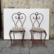 Pair of wrought iron chairs, Art Nouveau, early 20th century – France