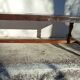 Table cuir et bois origine du perou
