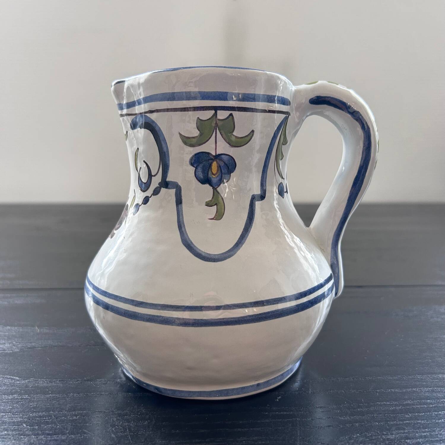 Blue floral decor pitcher