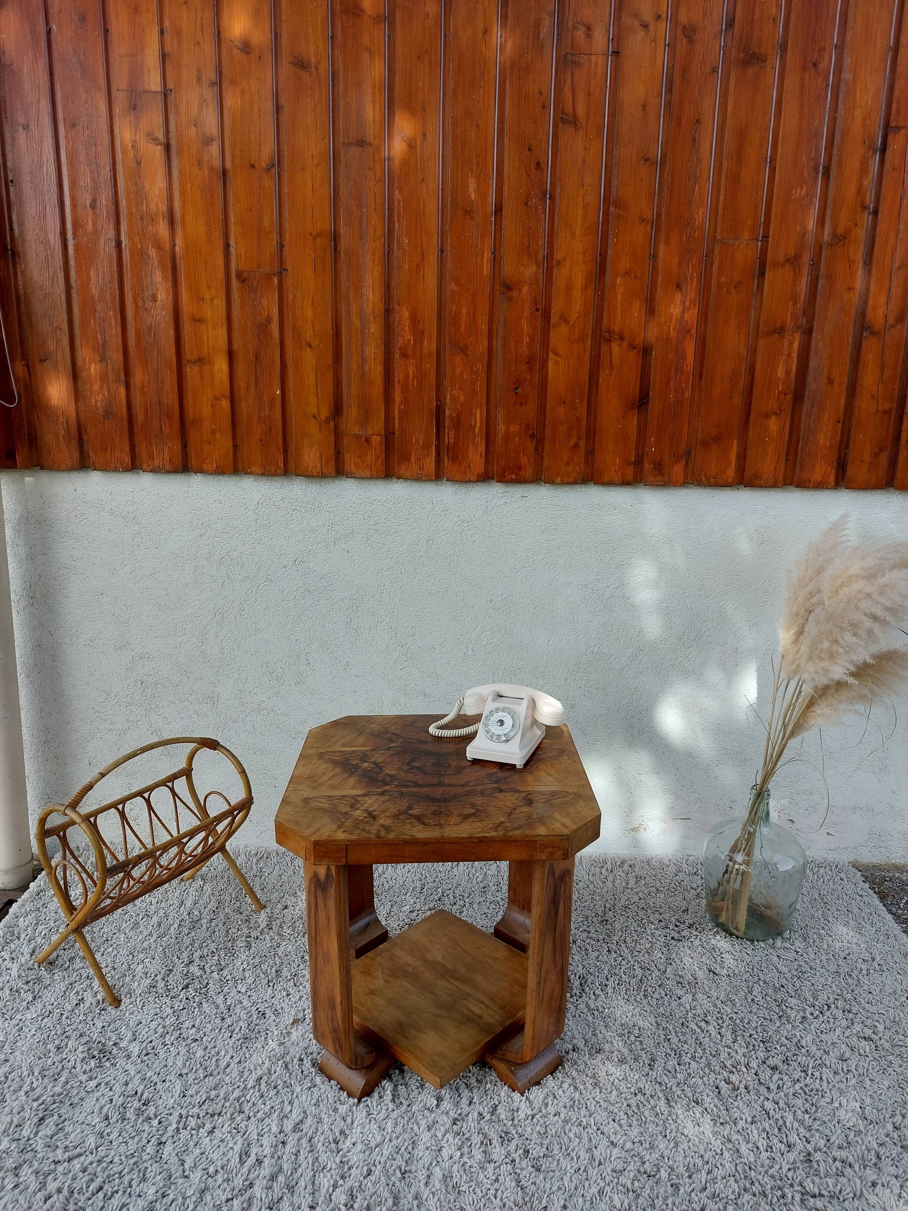 Square art deco pedestal table