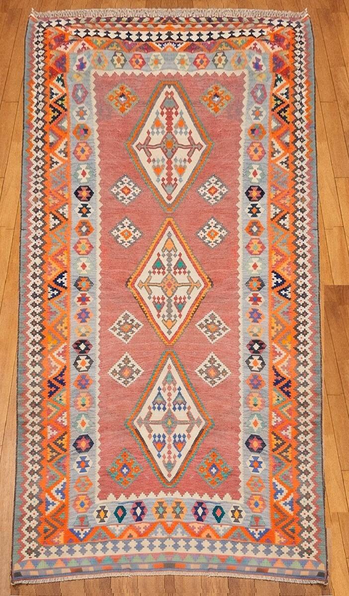 Oriental kilim rug Shiraz Gashgai antique: 1.50 x 3.50 metres