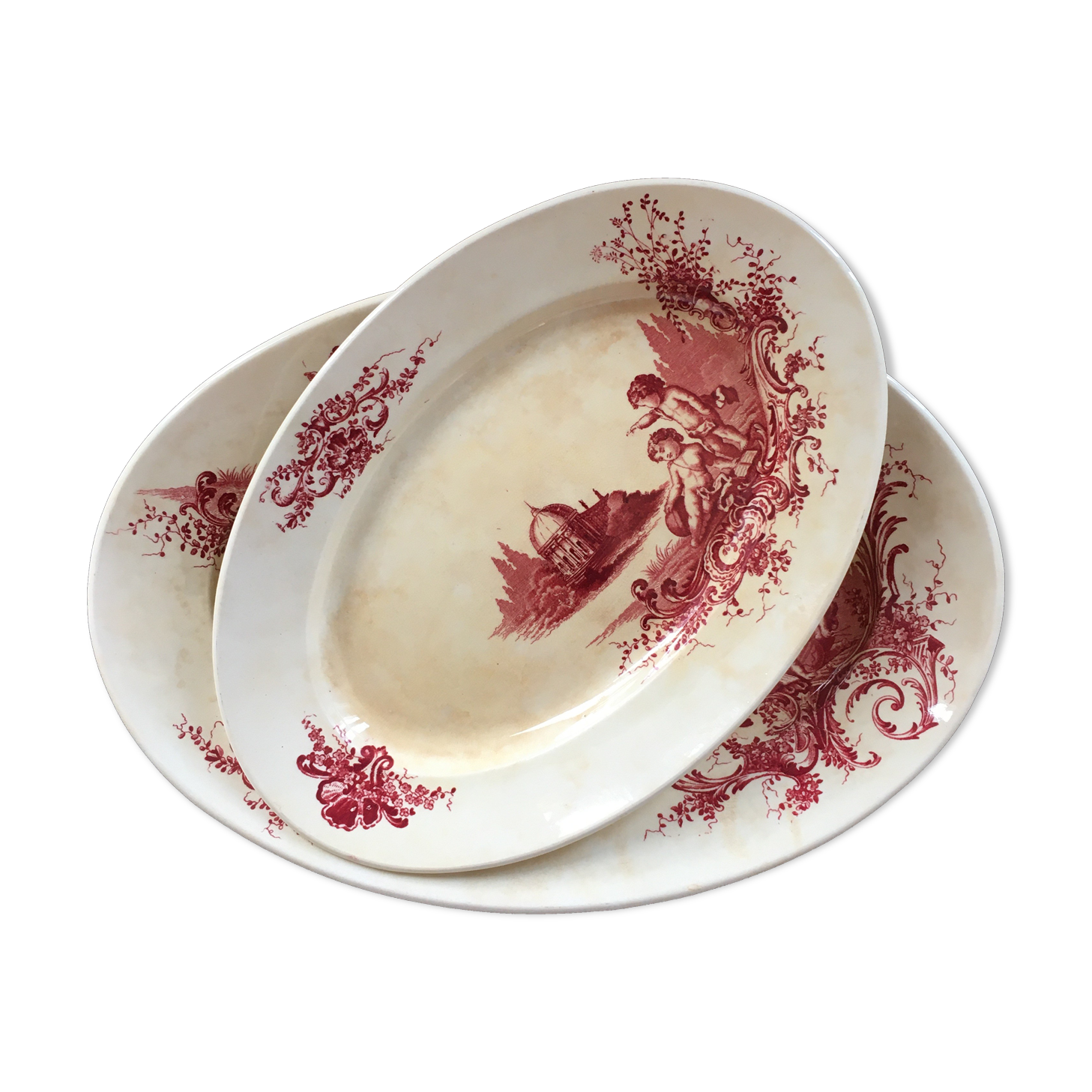 Duo oval dishes Terre de fer
