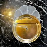 Shell wall lamp, opaque glass, italy, 1980