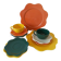 Ensemble de 12 pièces en céramique émaillée forme fleur