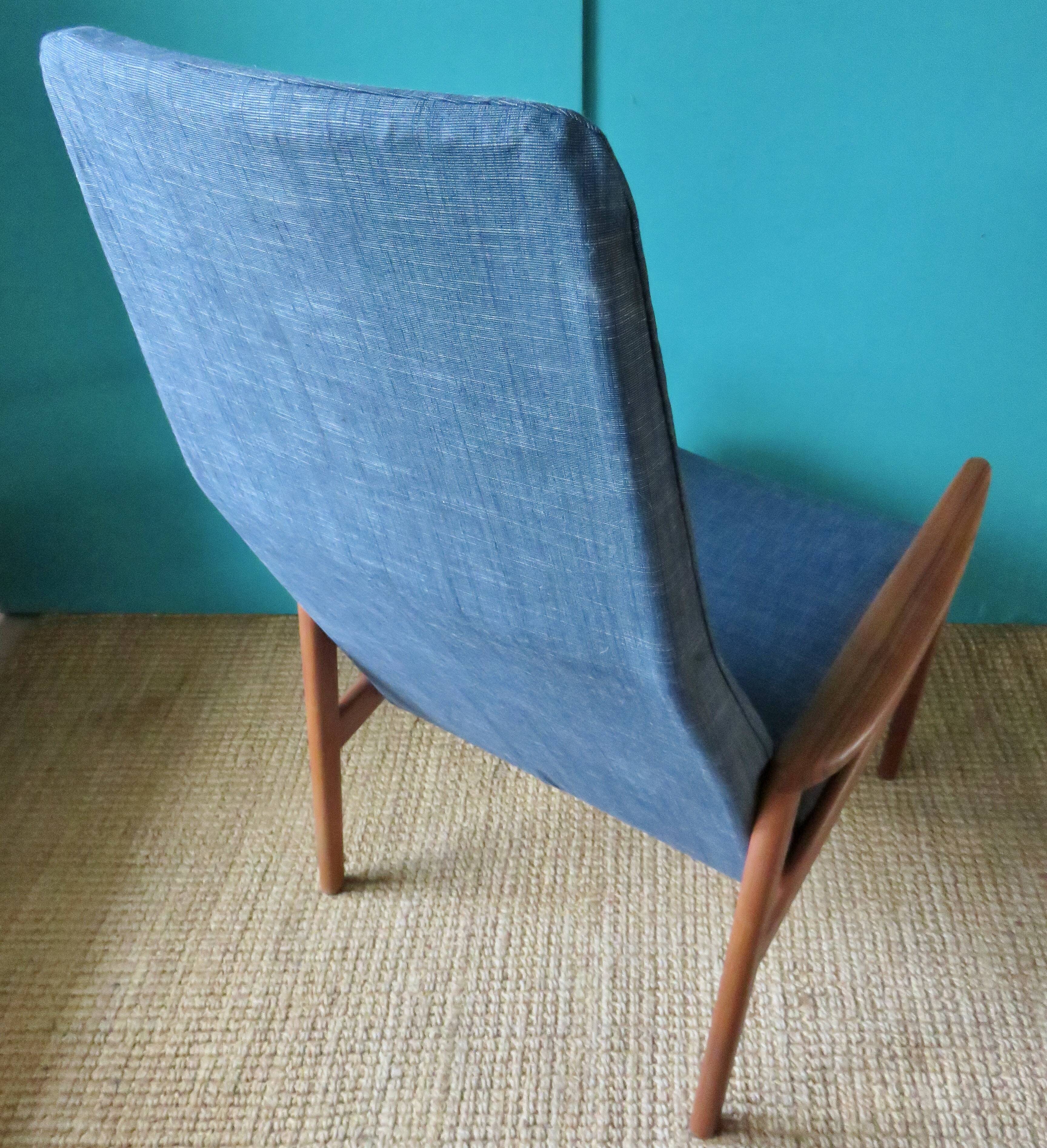 Teak armchair, bluish black. Denmark 1960