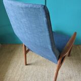 Teak armchair, bluish black. Denmark 1960