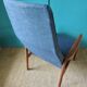 Teak armchair, bluish black. Denmark 1960