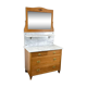 Commode Art nouveau, lavabo en marbre et miroir, chêne, années 1910