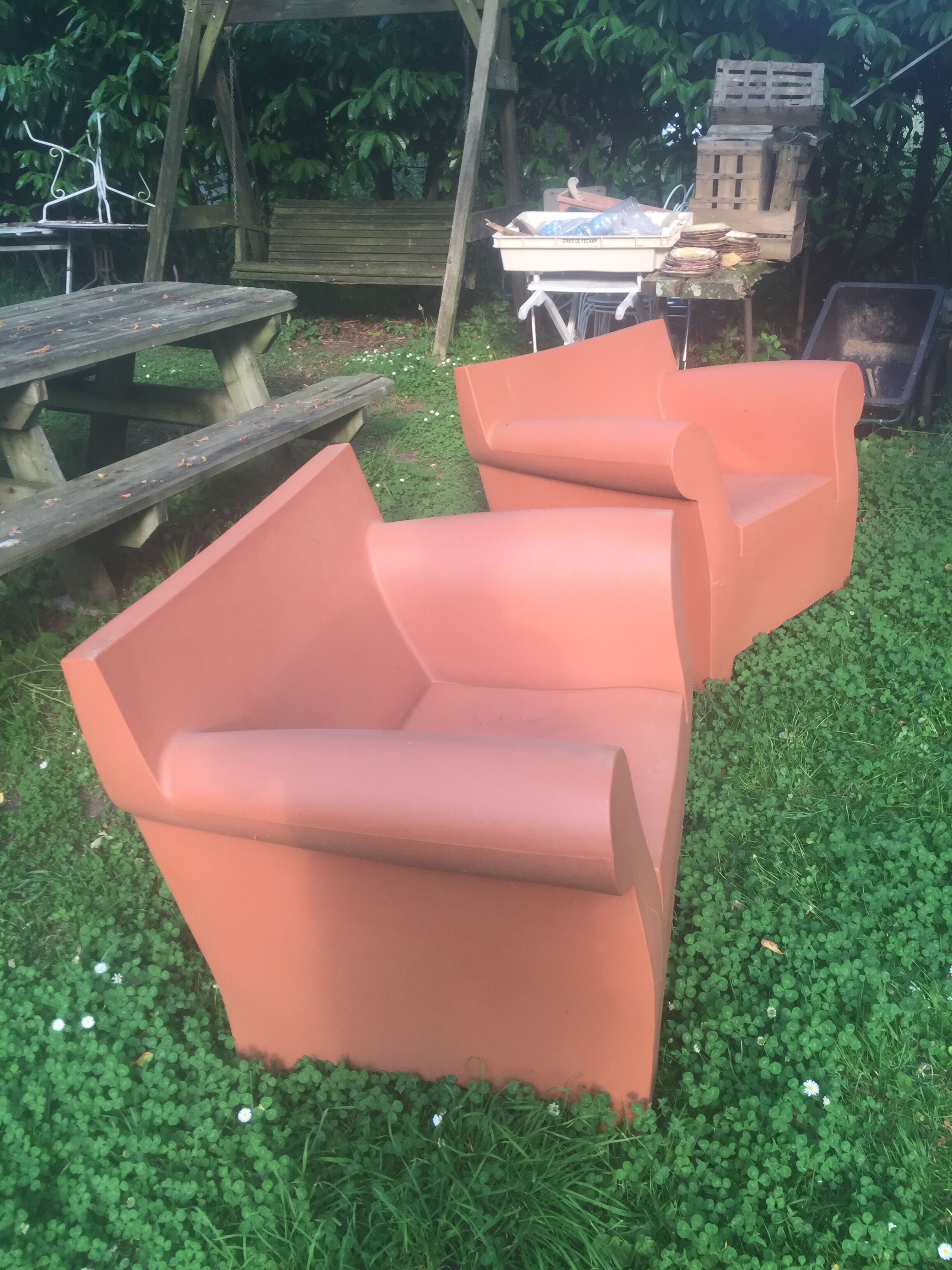 Two Bubble chairs by Philippe Starck Kartell edition