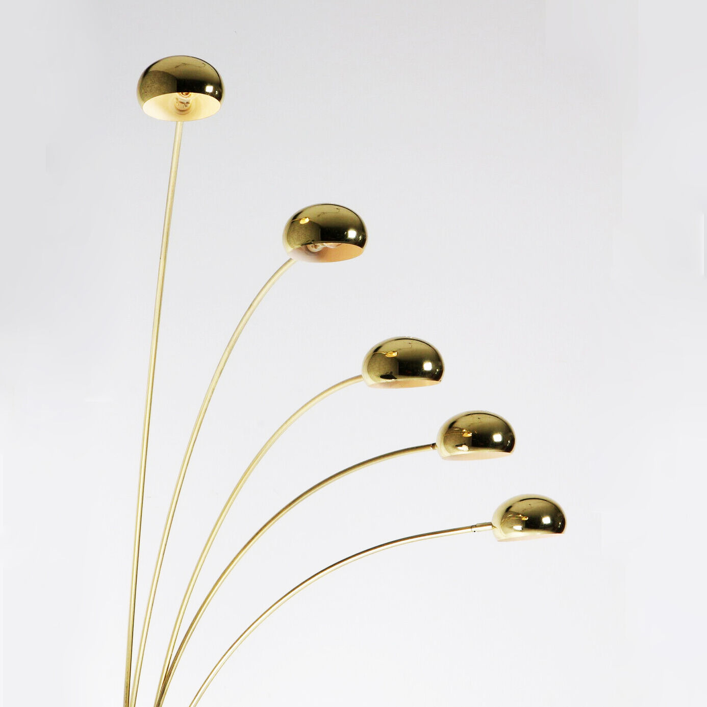Large lamp arc 5 fires foot marble Reggiani. Italy, 70s