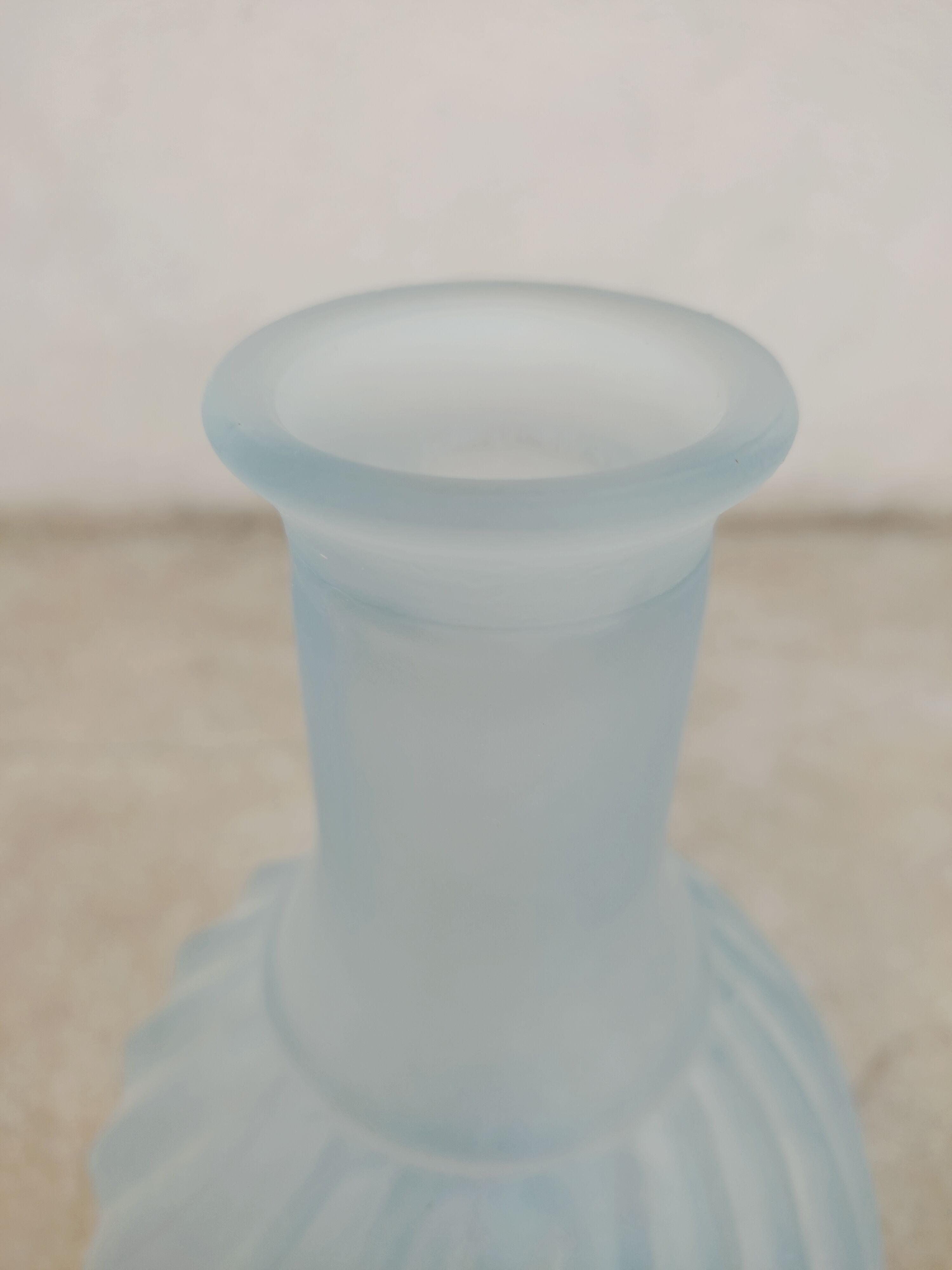 Frosted glass decanter and cup