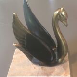 Pair of brass swans bookends