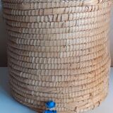 Vintage round straw basket