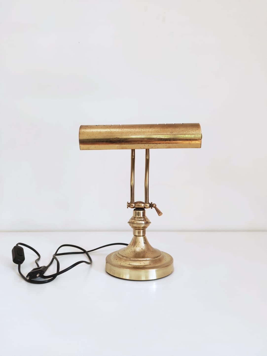 Golden brass desk/banker's lamp