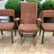 Fauteuil et 2 chaises Baumann en velours vintage
