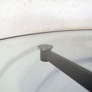 Table basse en fer et verre Italia Anni '80