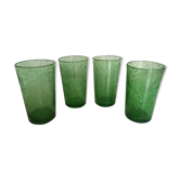 Set of 4 cups glasses of Biot in bulled glass years 60