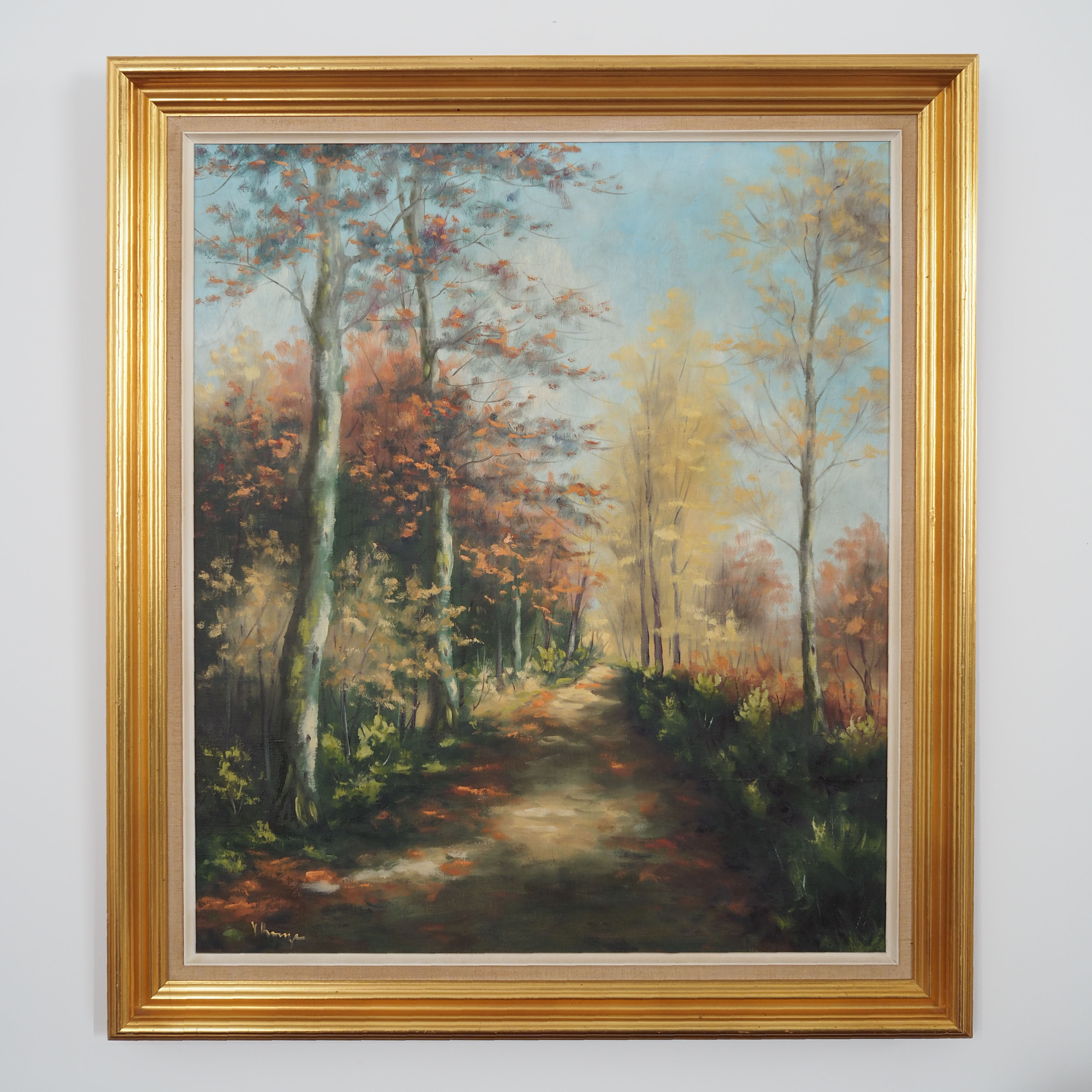 Peinture « The Forest Road », design scandinave, années 1970