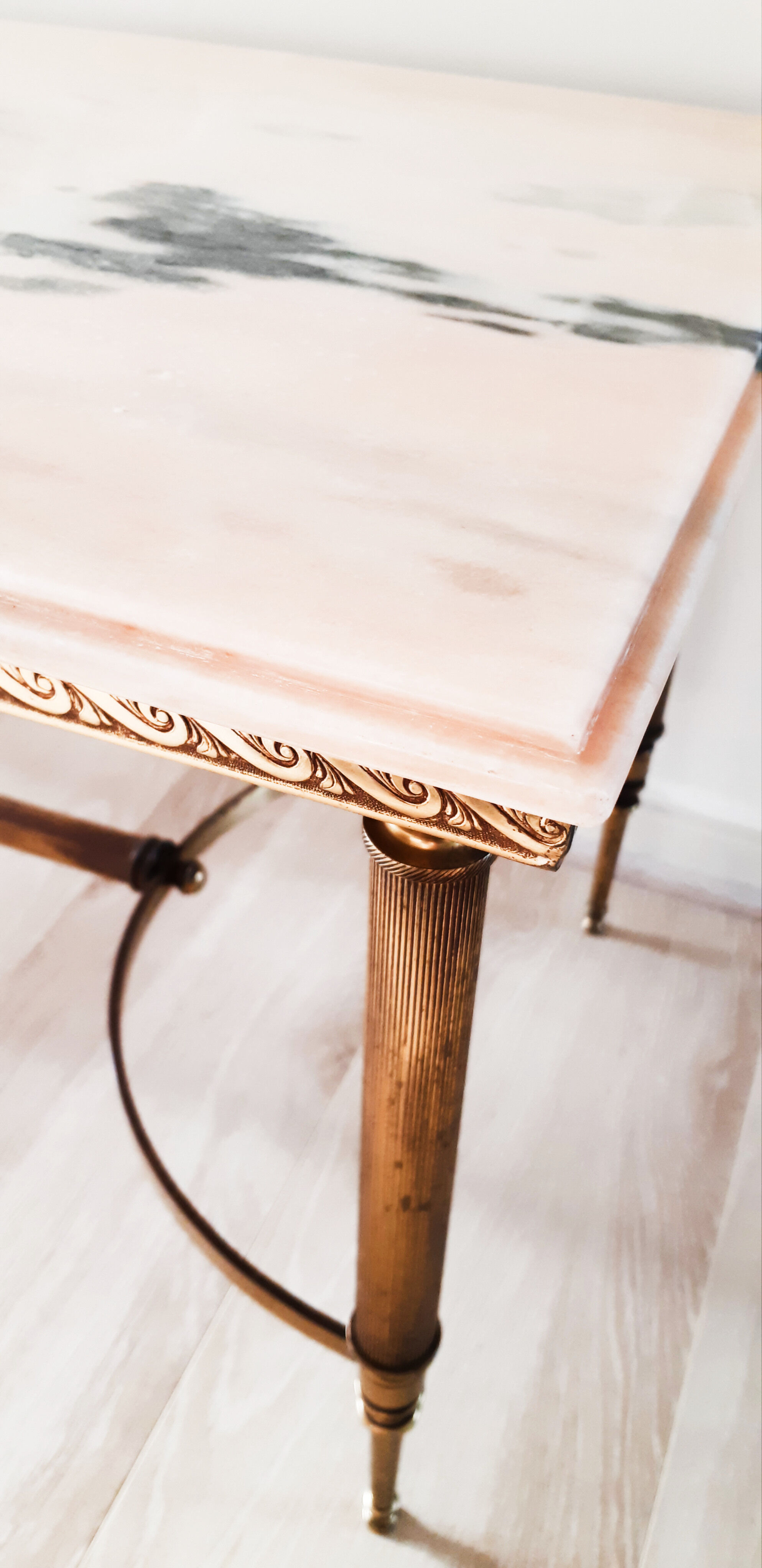 Bronze and marble coffee table