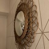Vintage Rattan Witch Mirror