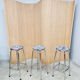 Set of 3 chrome tubular steel bar stools