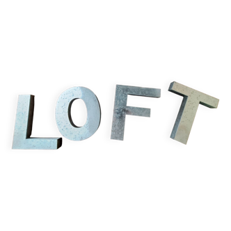 Loft letters in zinc