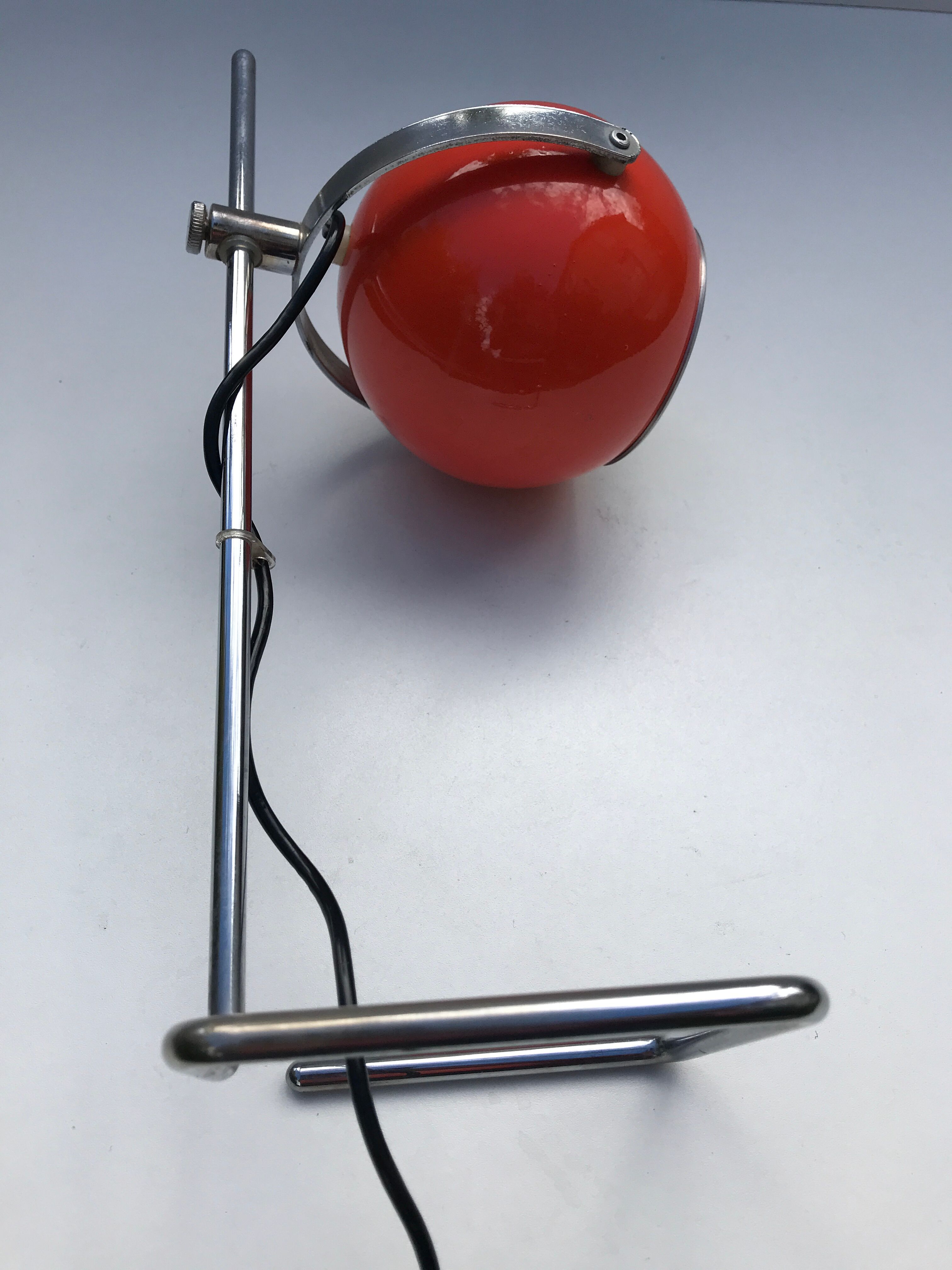 Lampe eye ball orange vintage années 70