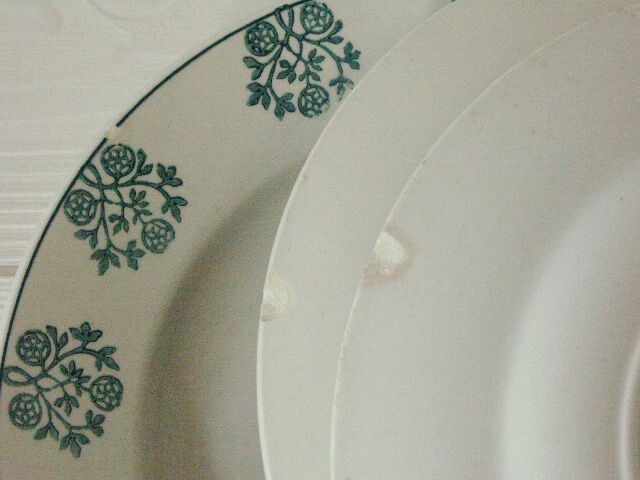 Lot 5 old Flat Plates Digoin - Sarreguemines Art Deco