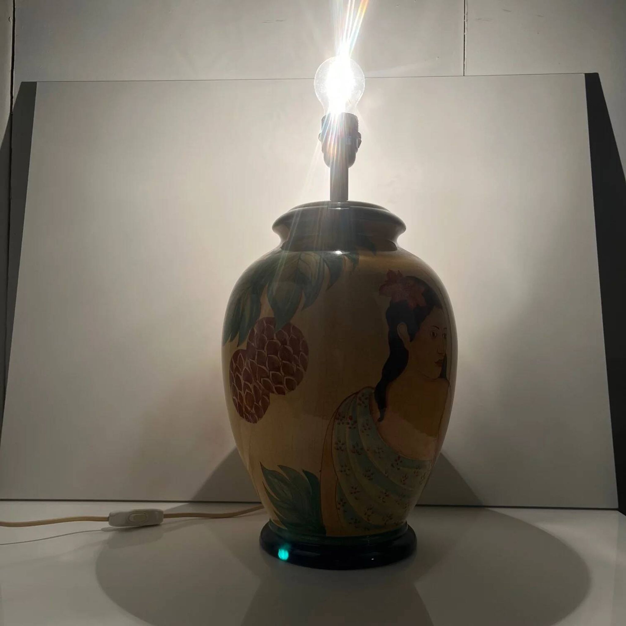 Large ceramic table lamp signed L. Drimmer – 1950s/60s