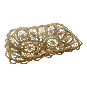 Woven straw basket
