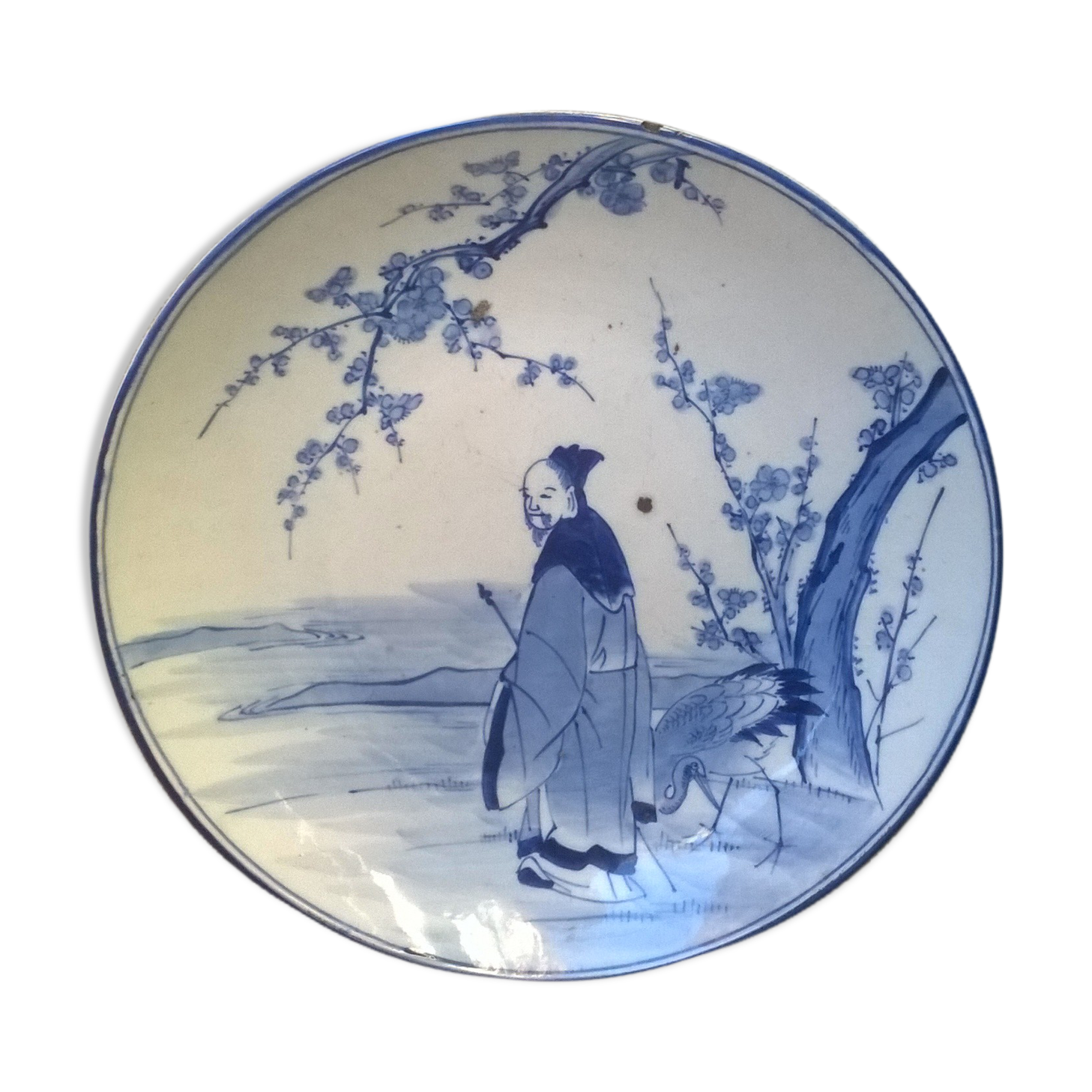 Ancient plate in arita porcelain, Japan