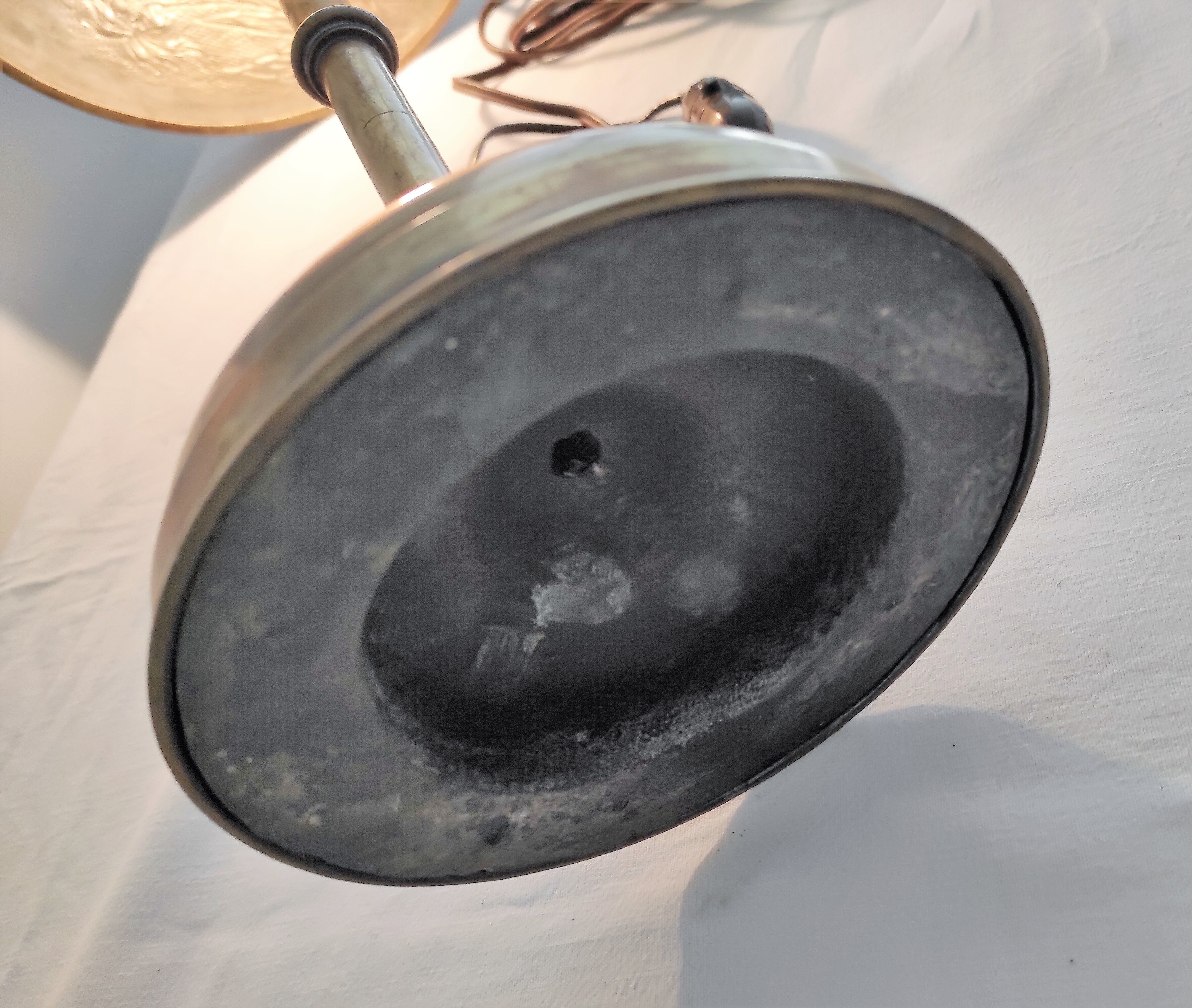 Brass hat lamp with 3 cabochons called "Parisian"