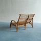 Mid-century rattan & bamboo two-seater lounge sofa