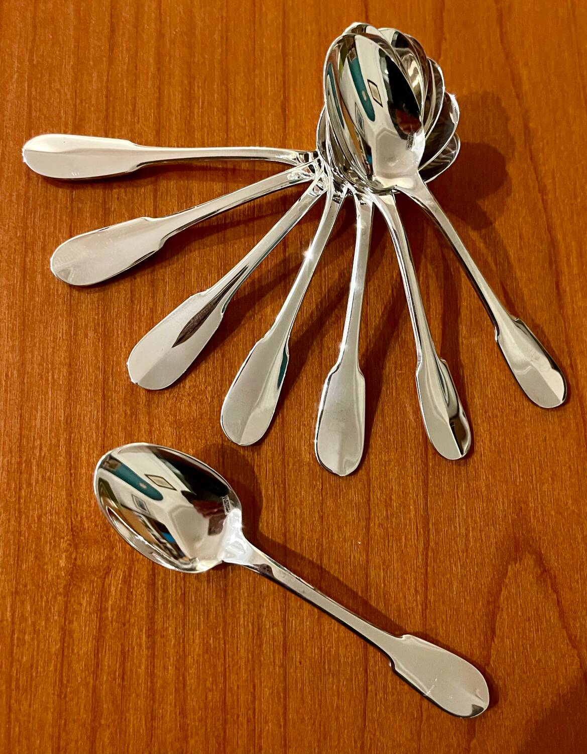 Christofle cluny 8 mocha spoons 10 cm excellent condition