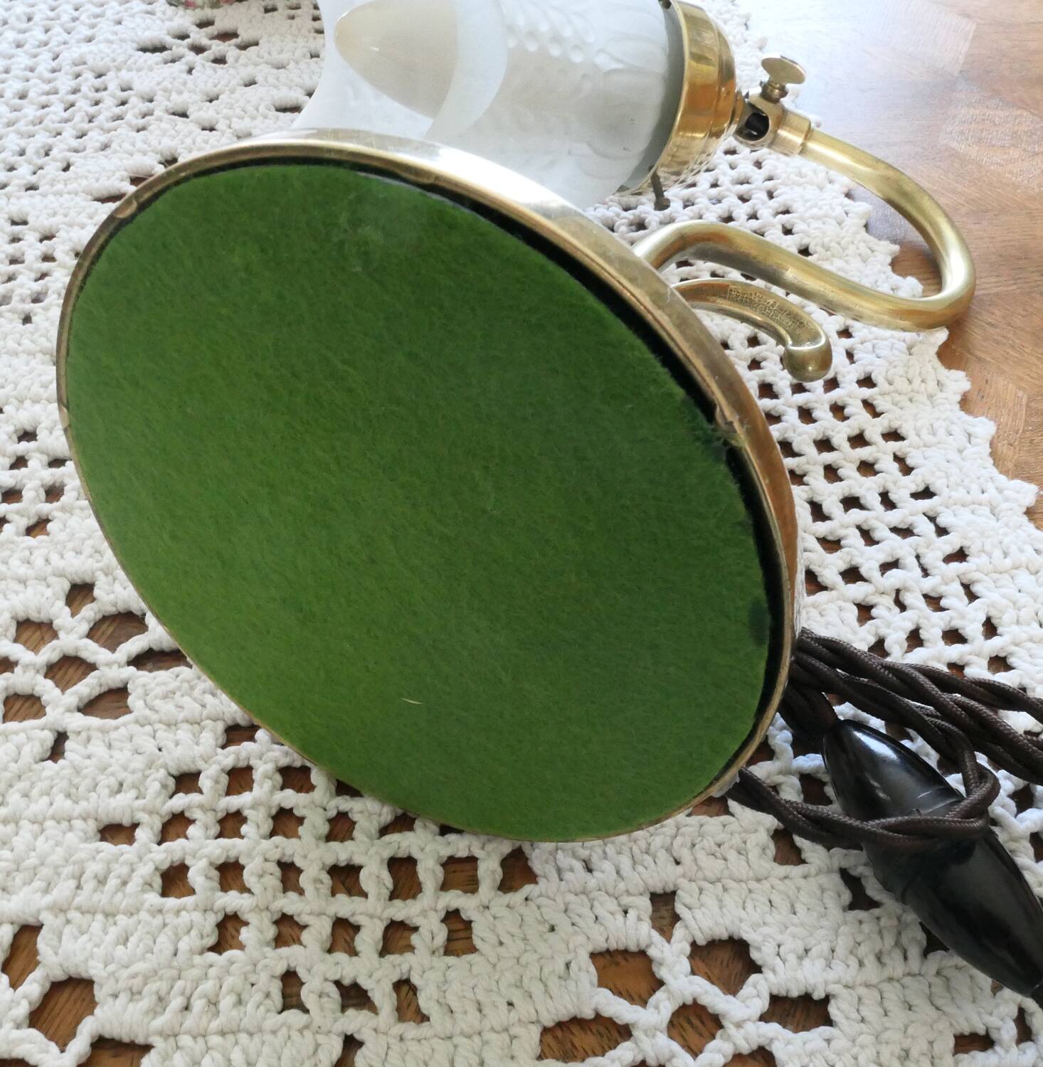 "swan neck" lamp in bronze and brass from 1900