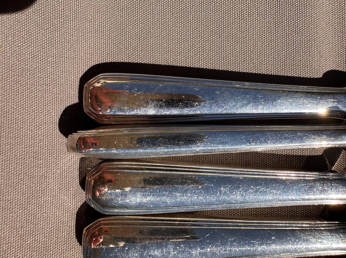 Set of 5 Large Table Knives Christofl - America Model by Luc Lan