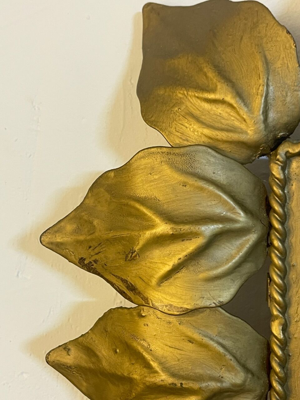 Rectangular wrought iron sun mirror from the 50