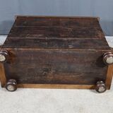 Landing Linen Chest in Solid Beech and Walnut, Louis XIII Style – Late 19th Century