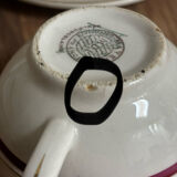 Vintage cup and saucer set Moulin des Loups Orchies