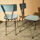 Paire de chaises en formica bleu
