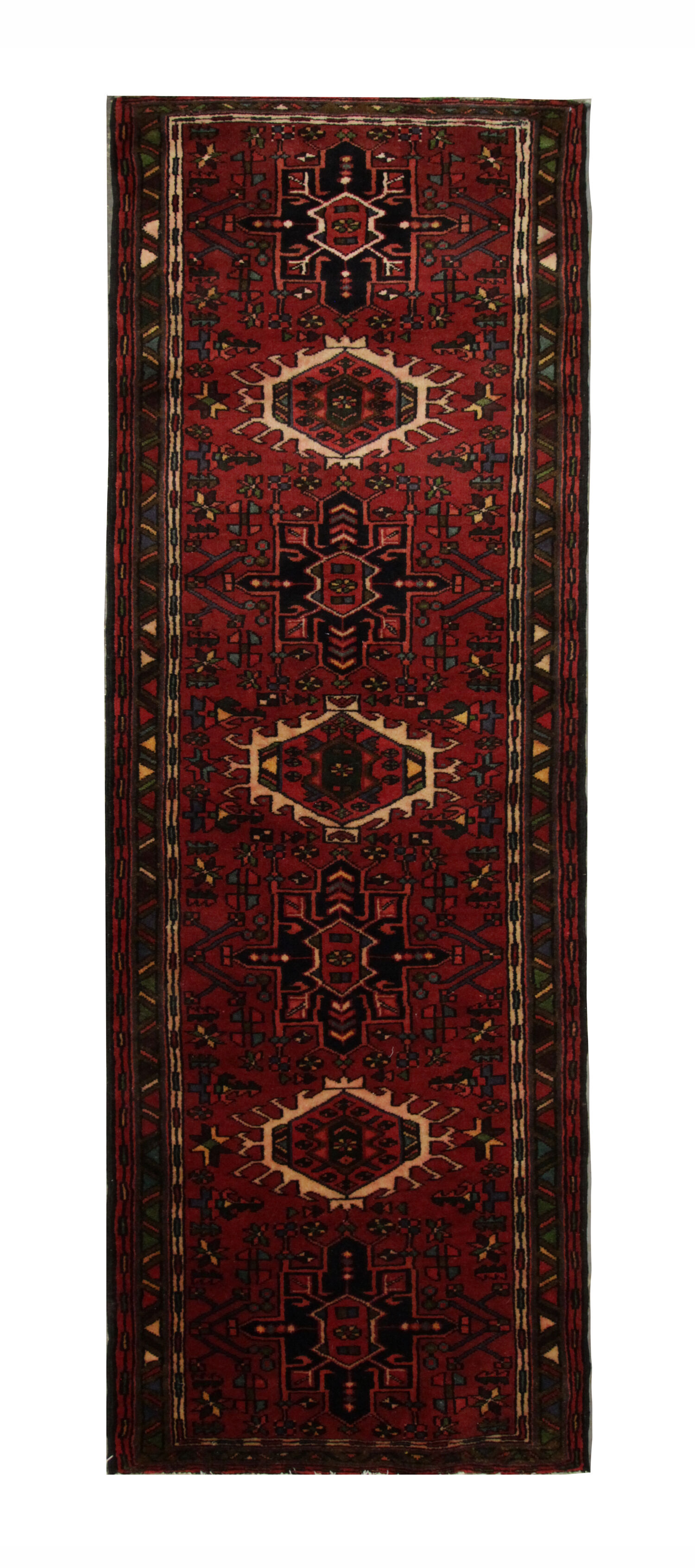 Handmade Traditional Vintage Persian Runner Rug Long  Geometric Tribal Wool Rug 60x210cm