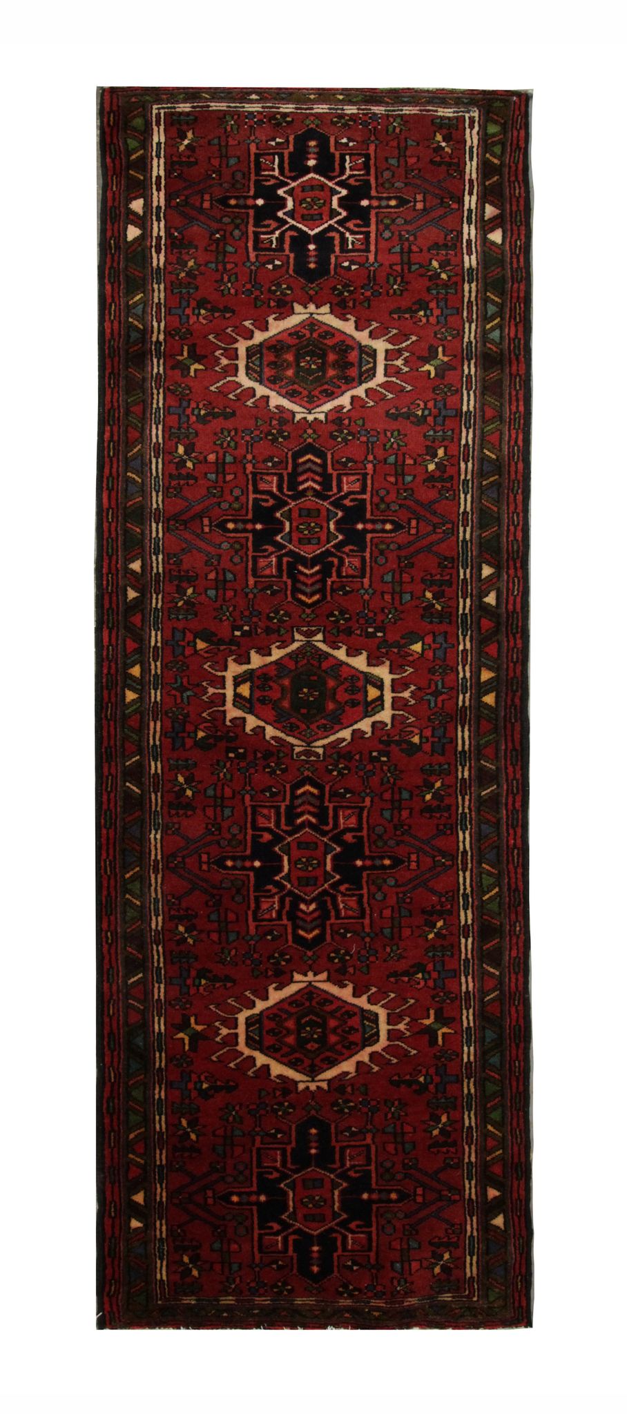 Handmade Traditional Vintage Persian Runner Rug Long  Geometric Tribal Wool Rug 60x210cm