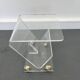 Vintage Acrylic Magazine Rack with Gold / Brass details, Plexiglas