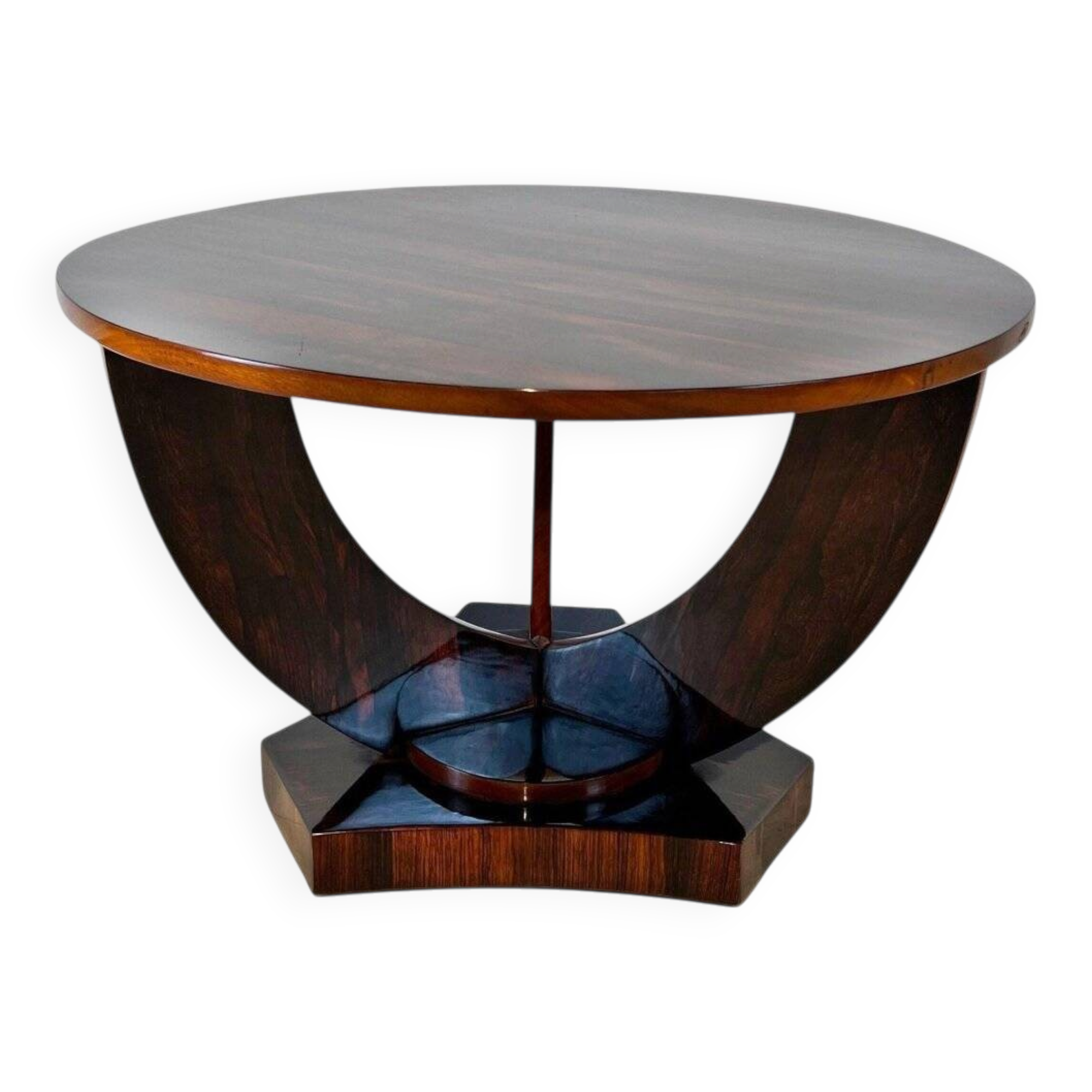 Art Deco Round Side Table in Rosewood Veneer, France, 1930s