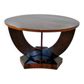 Art Deco Round Side Table in Rosewood Veneer, France, 1930s