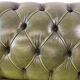 Antique green leather Chesterfield / sofa / couch