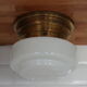 Wall ceiling support white opaline globe brass vintage