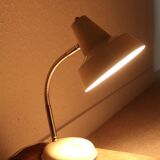 Beige articulated metal desk lamp, 1950s