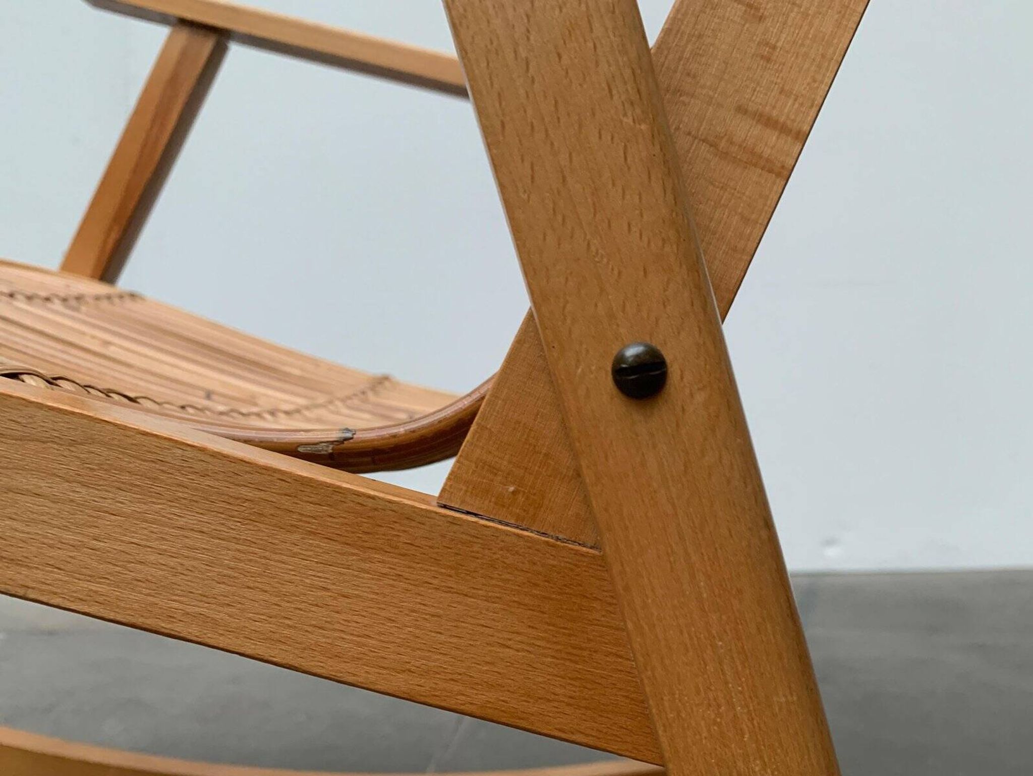 Mid-century German rattan rocking chair from Deutschen Werkstätten Hellerau, 1960s.