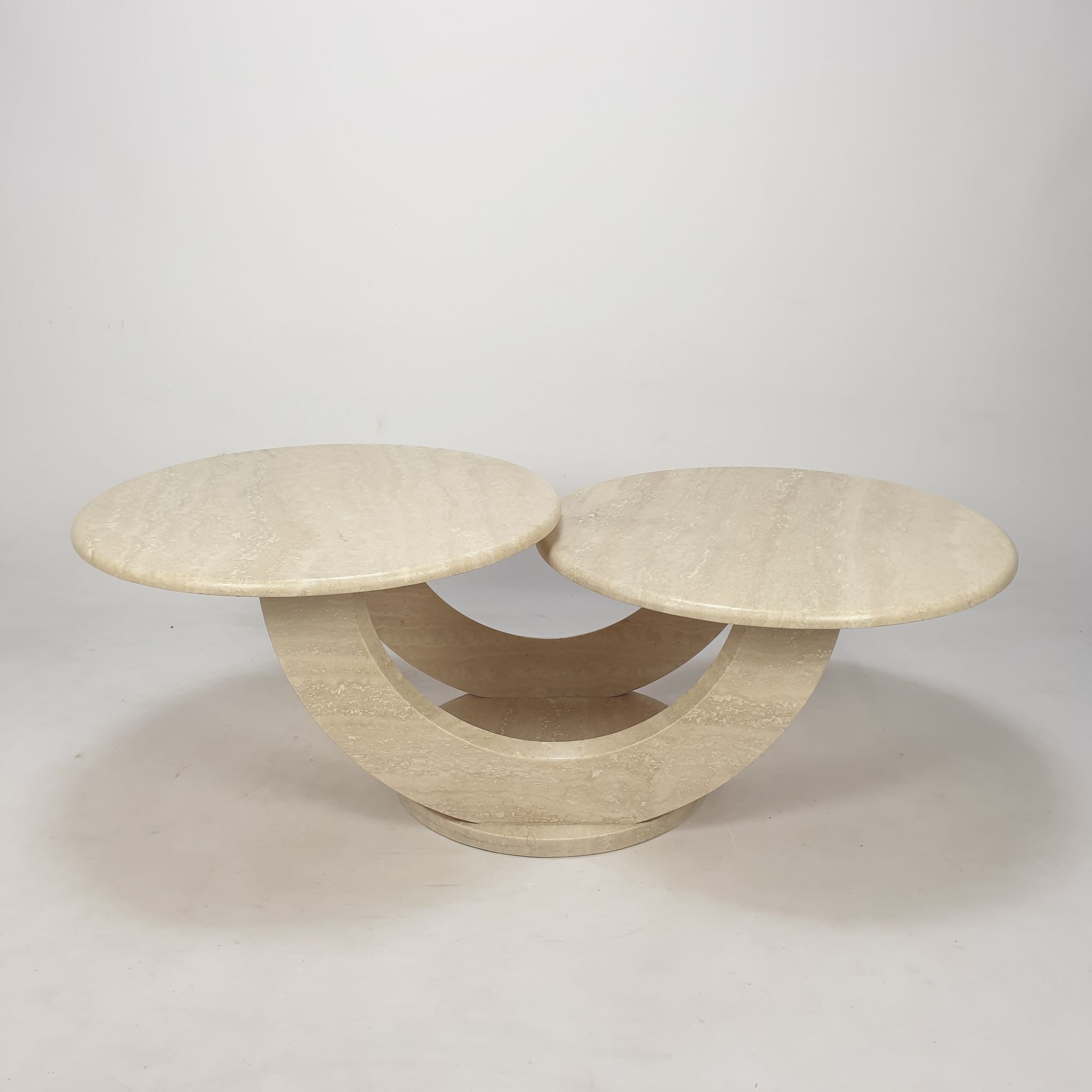 Mid-Century Italian Travertine Coffee Table, 1980s
